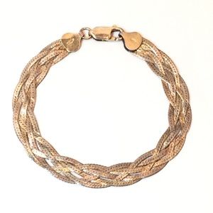 Sterling with Gold Wash Bracelet - Braided Strands